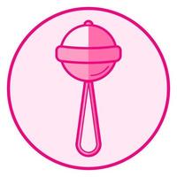 hochet. icône de bébé rose sur fond blanc, conception de vecteur d'art en ligne.