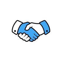 modèle de conception de logo de poignée de main et de partenariat. création de logo de la meilleure offre vecteur