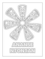 coloriage symboles adinkra africains ananse ntontan vecteur