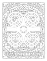 coloriage symboles adinkra africains dwennimmen vecteur