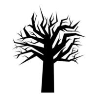 arbre de branche noire ou silhouettes d'arbres nus illustration vectorielle vecteur