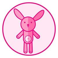 lapin. icône de bébé rose sur fond blanc, conception de vecteur d'art en ligne.