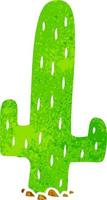doodle cartoon rétro d'un cactus vecteur