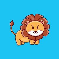 lion de dessin animé mignon en illustration vectorielle vecteur