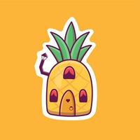 maison d'ananas de dessin animé mignon en illustration vectorielle vecteur