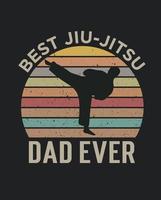 meilleur papa jiu-jitsu de tous les temps heureux style vintage de la fête des pères vecteur