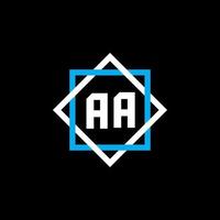 création de logo de lettre aa sur fond noir. aa concept de logo de lettre de cercle créatif. une conception de lettre. vecteur