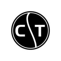 concept de logo de lettre de cercle créatif ct. conception de lettre ct. vecteur