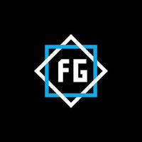 création de logo de lettre fg sur fond noir. concept de logo de lettre de cercle créatif fg. conception de lettre fg. vecteur