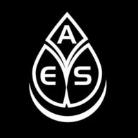 concept de logo de lettre de cercle créatif aes. conception de lettre aes. vecteur