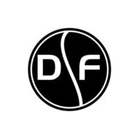 concept de logo de lettre de cercle créatif df. conception de lettre df. vecteur