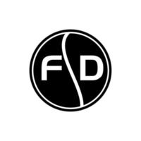 concept de logo de lettre de cercle créatif fd. conception de lettre fd. vecteur