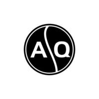 création de logo de lettre aq sur fond noir. concept de logo de lettre de cercle créatif aq. conception de lettre aq. vecteur