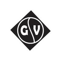 concept de logo de lettre de cercle créatif gv. conception de lettre gv. vecteur