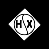 concept de logo de lettre de cercle créatif hx. conception de lettre hx. vecteur