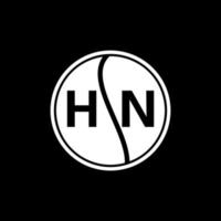 concept de logo de lettre de cercle créatif hn. conception de lettre hn. vecteur