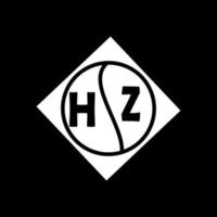 concept de logo de lettre de cercle créatif hz. conception de lettre hz. vecteur