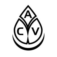 concept de logo de lettre de cercle créatif acv. conception de lettre d'acv. vecteur