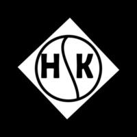concept de logo de lettre de cercle créatif hk. conception de lettre hk. vecteur