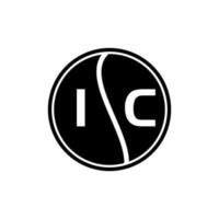 concept de logo de lettre de cercle créatif ic. conception de lettre ic. vecteur