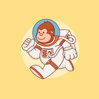 illustration d'icône de dessin animé d'astronaute de singe vecteur