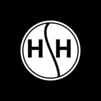 hh concept de logo de lettre de cercle créatif. conception de lettre hh. vecteur