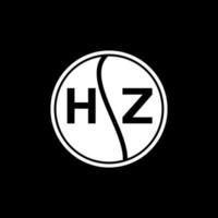 concept de logo de lettre de cercle créatif hz. conception de lettre hz. vecteur