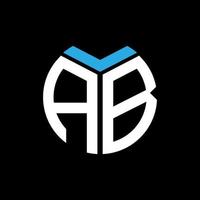 concept de logo de lettre de cercle créatif ab. conception de lettre ab. vecteur