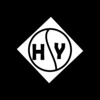 hy concept de logo de lettre de cercle créatif. hy conception de lettre. vecteur