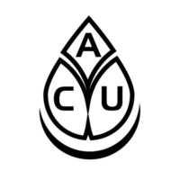 concept de logo de lettre de cercle créatif acu. conception de lettre d'acu. vecteur