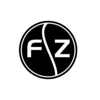 concept de logo de lettre de cercle créatif fz. conception de lettre fz. vecteur