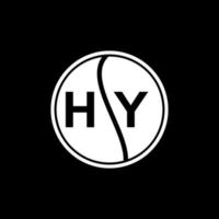 hy concept de logo de lettre de cercle créatif. hy conception de lettre. vecteur