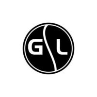 concept de logo de lettre de cercle créatif gl. conception de lettre gl. vecteur
