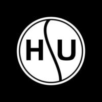 concept de logo de lettre de cercle créatif hu. conception de lettre hu. vecteur