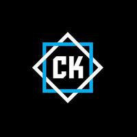 création de logo de lettre ck sur fond noir. ck concept de logo de lettre de cercle créatif. conception de lettre ck. vecteur