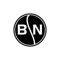 concept de logo de lettre de cercle créatif bn. conception de lettre bn. vecteur