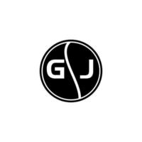 concept de logo de lettre de cercle créatif gj. conception de lettre gj. vecteur