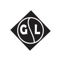 concept de logo de lettre de cercle créatif gl. conception de lettre gl. vecteur