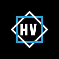 concept de logo de lettre de cercle créatif hv. conception de lettre hv. vecteur