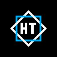 concept de logo de lettre de cercle créatif ht. conception de lettre ht. vecteur