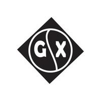 concept de logo de lettre de cercle créatif gx. conception de lettre gx. vecteur