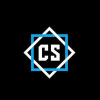 création de logo de lettre cs sur fond noir. concept de logo de lettre de cercle créatif cs. conception de lettre cs. vecteur