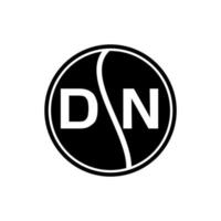 concept de logo de lettre de cercle créatif dn. conception de lettre dn. vecteur