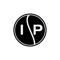 concept de logo de lettre de cercle créatif ip. conception de lettre ip. vecteur