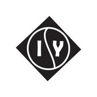 concept de logo de lettre de cercle créatif iy. conception de lettre iy. vecteur
