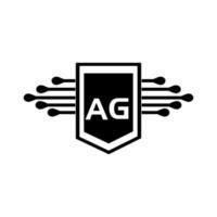 concept de logo de lettre de cercle créatif ag. conception de lettre ag. vecteur