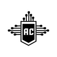 concept de logo de lettre de cercle créatif ac. conception de lettre ca. vecteur