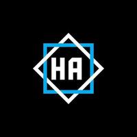 concept de logo de lettre de cercle créatif ha. conception de lettre ha. vecteur