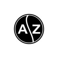 création de logo de lettre az sur fond noir. az concept de logo de lettre de cercle créatif. conception de lettre az. vecteur