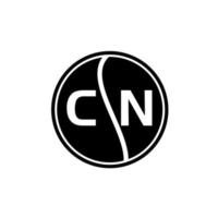 cn concept de logo de lettre de cercle créatif. conception de lettre cn. vecteur